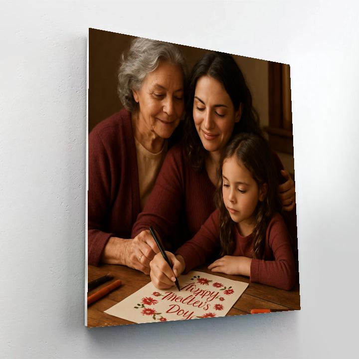 Generational Kitchen Table Portrait Number painting