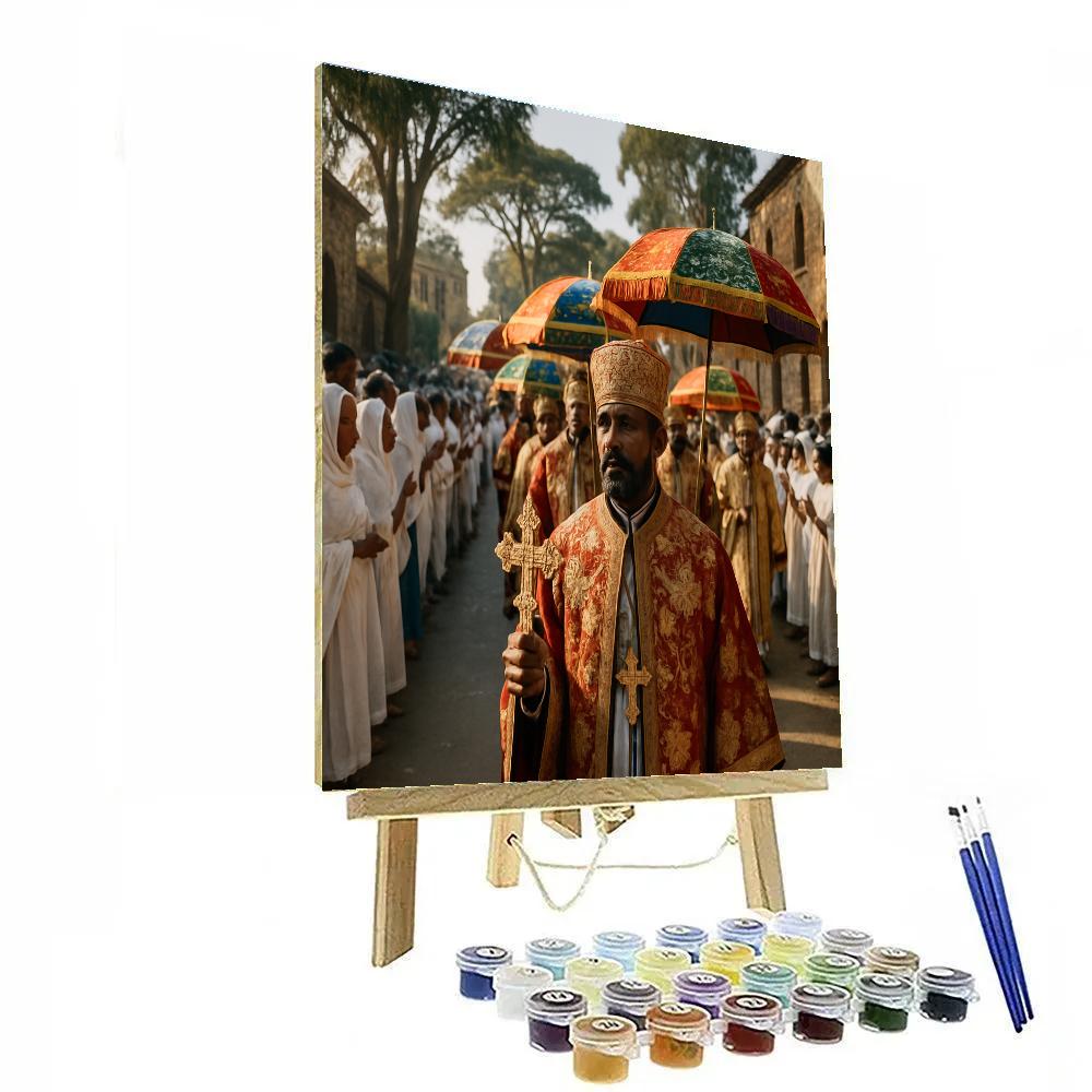 TimkatEpiphanyProcessionInGondarEthiopia paint by color