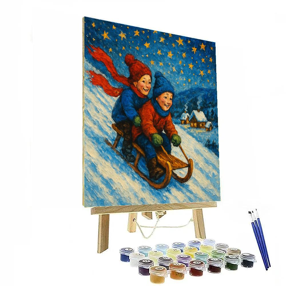 Starlight Sleigh Hill Paint by numbers art