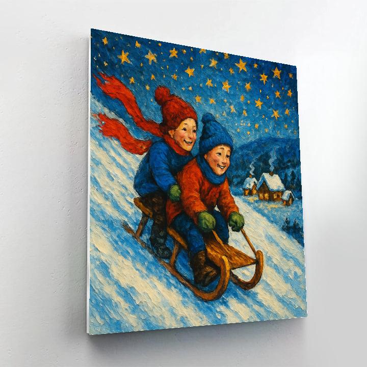 Starlight Sleigh Hill Paint by numbers art