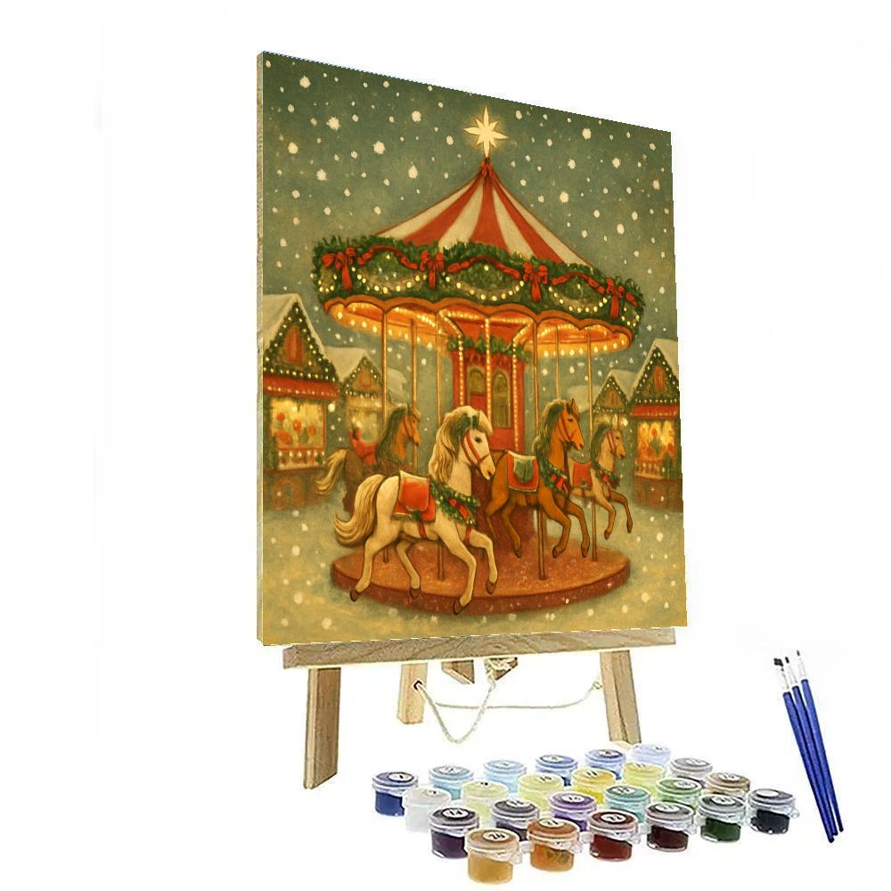 Holiday Market Carousel Evening paint by numbers