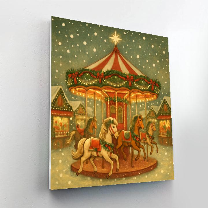 Holiday Market Carousel Evening paint by numbers