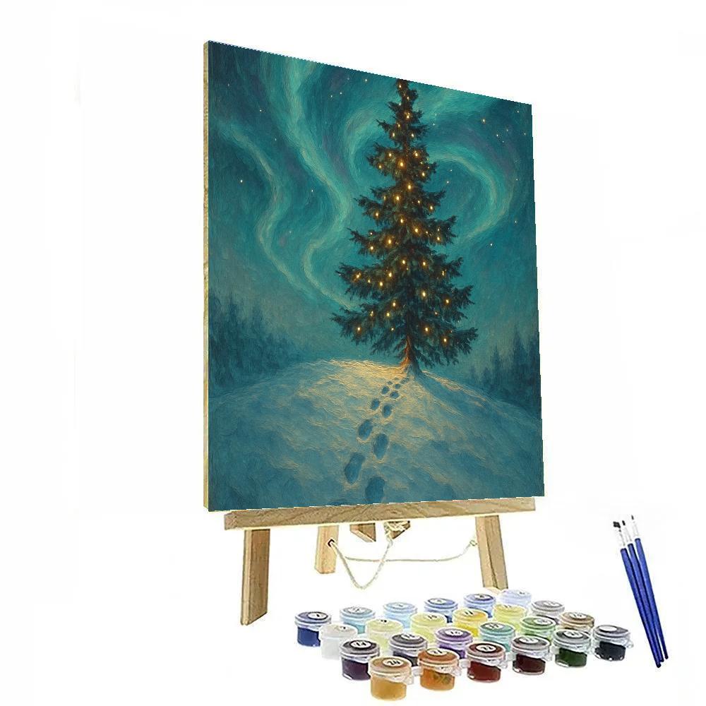 Aurora Pine Tree Constellation Painting by numbers kit