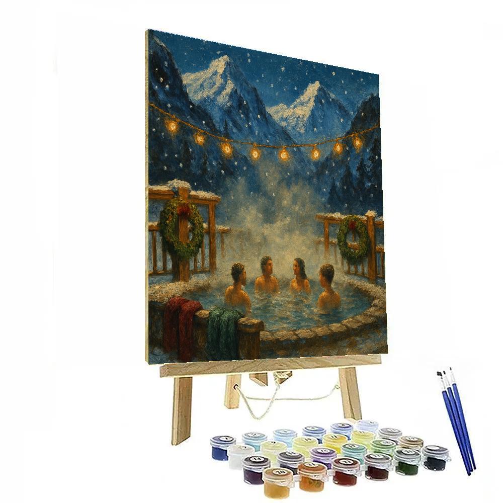 Mountain Hot Springs Christmas Retreat painting number kit