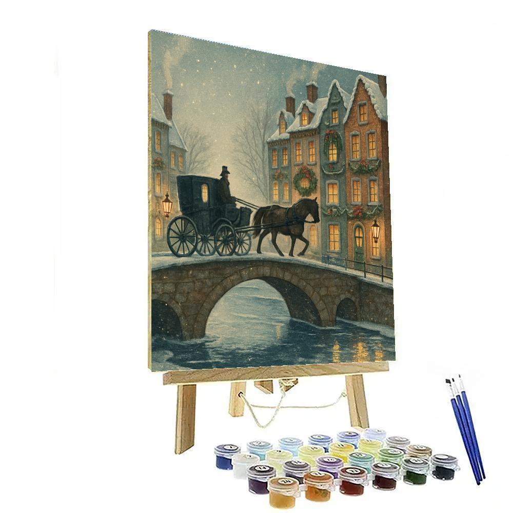 Carriage Bridge Over Winter Canal painting number kit