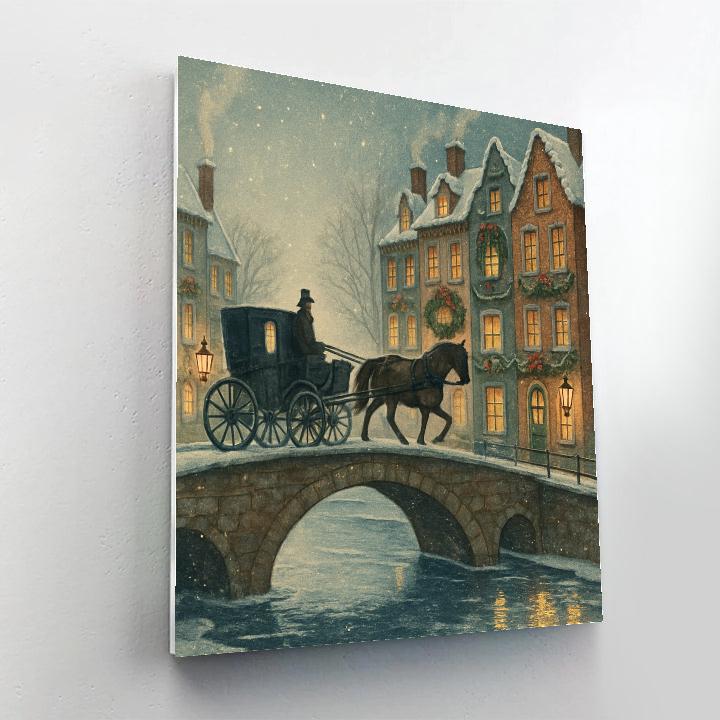 Carriage Bridge Over Winter Canal painting number kit