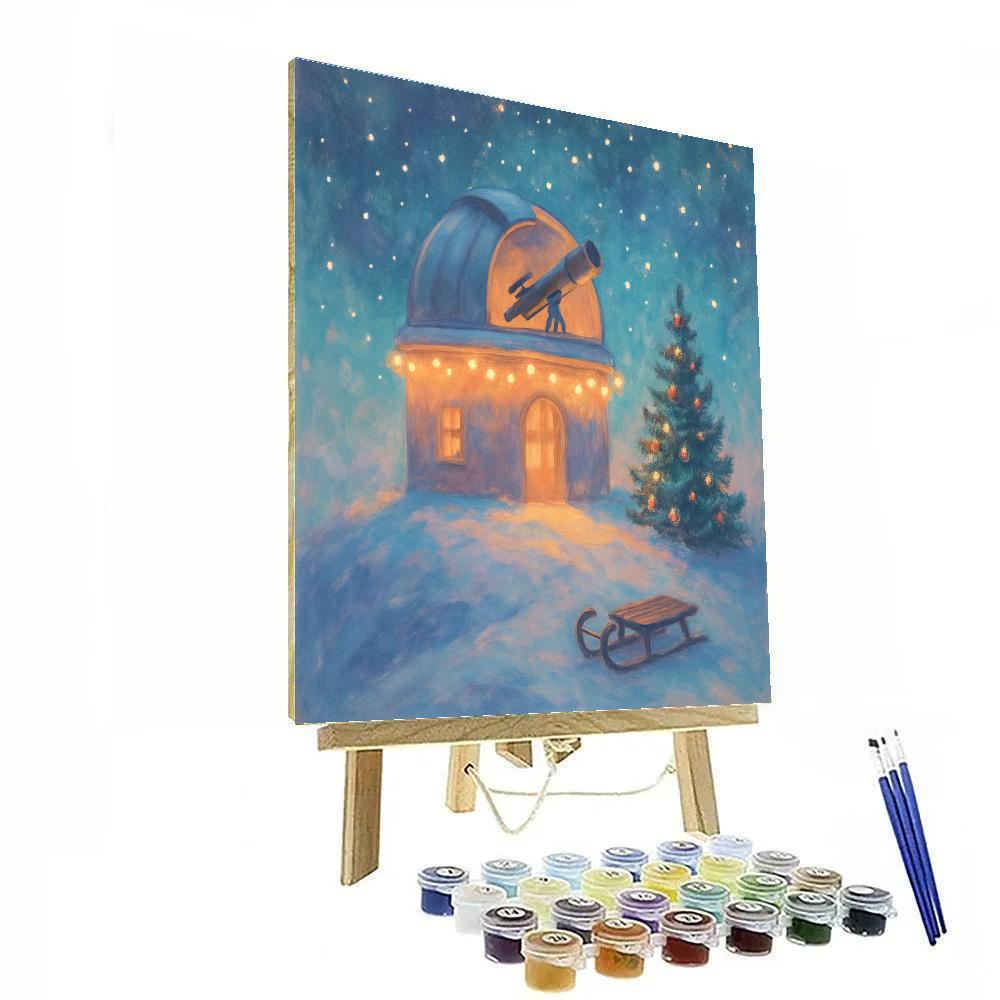 Christmas Observatory On The Hill paint by color