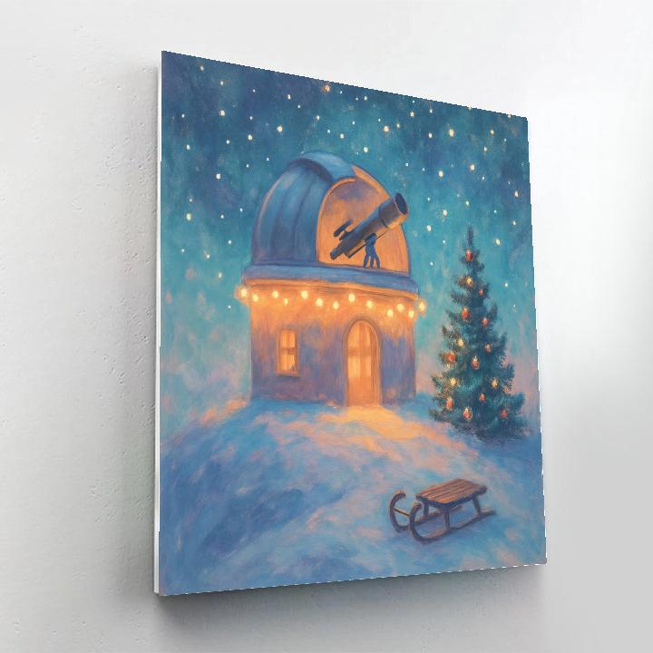Christmas Observatory On The Hill paint by color