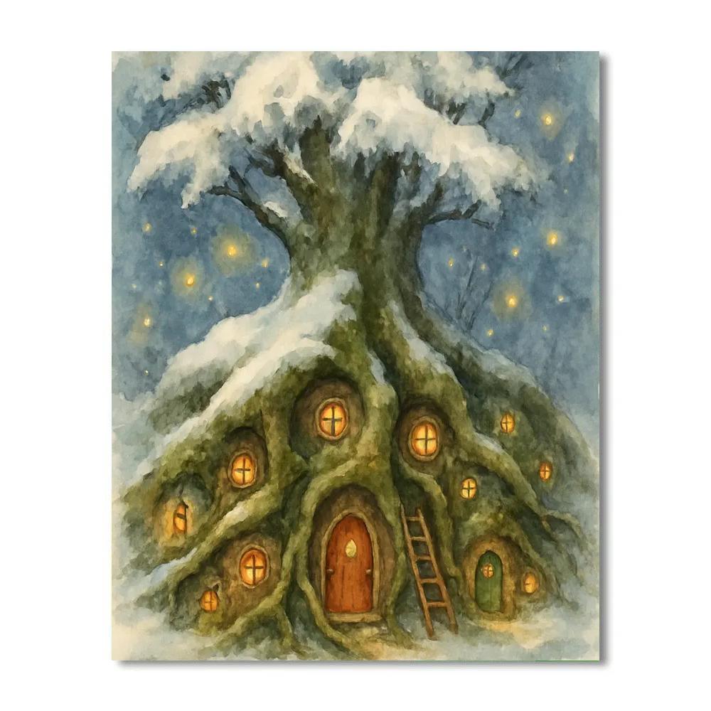 Gnome Village Under The Roots DIY paint by numbers