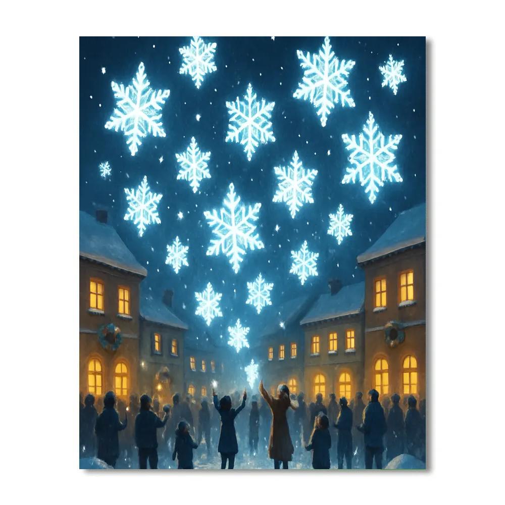 Snowflake Lantern Festival DIY paint by numbers