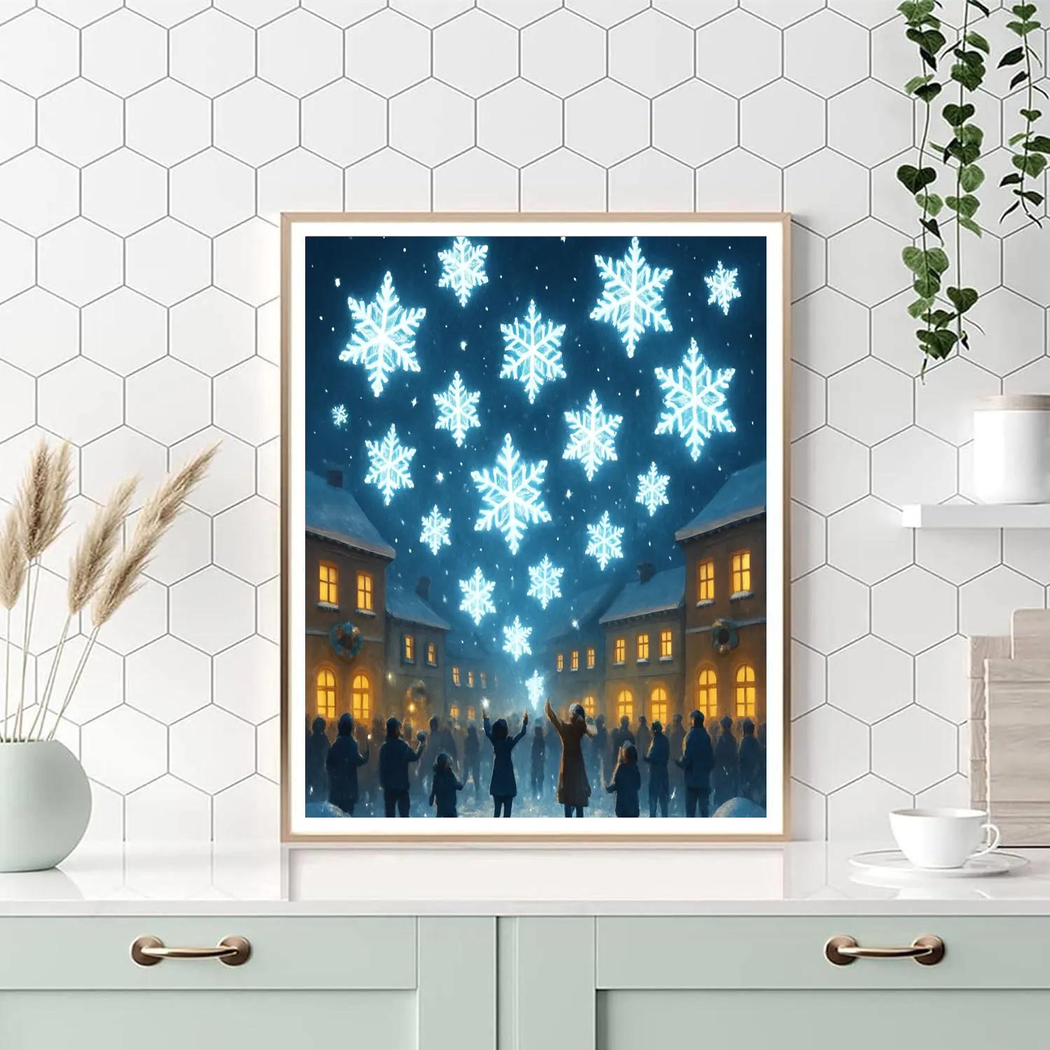 Snowflake Lantern Festival DIY paint by numbers