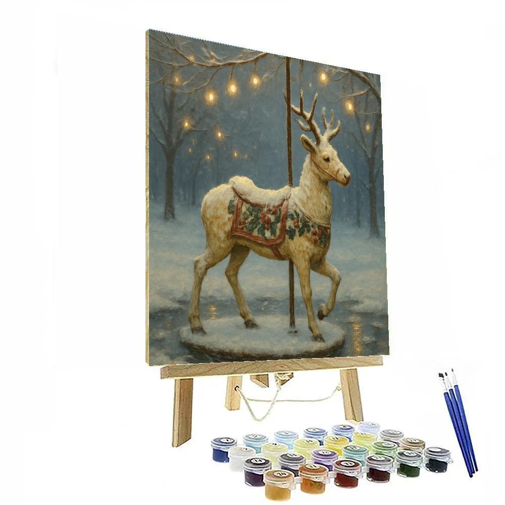 Frosted Carousel Deer Paint by numbers art