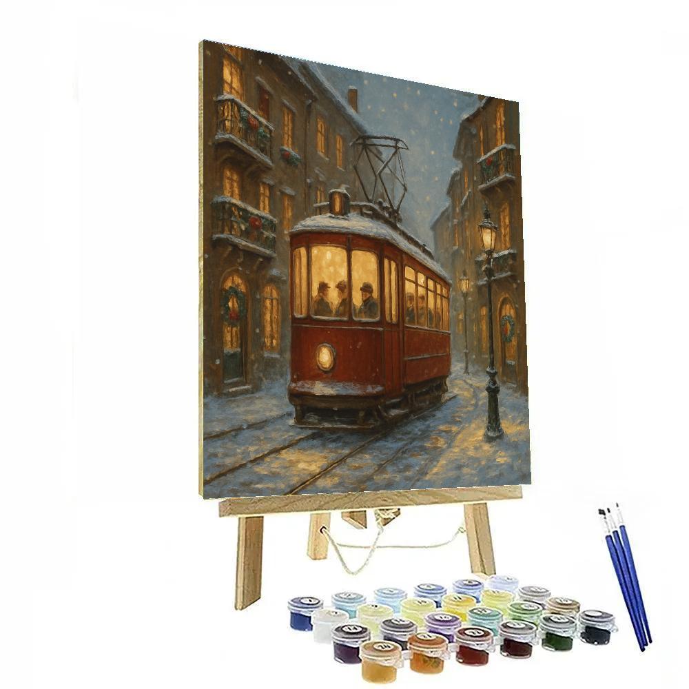 Christmas Tram Through Old Town Paint by numbers kits