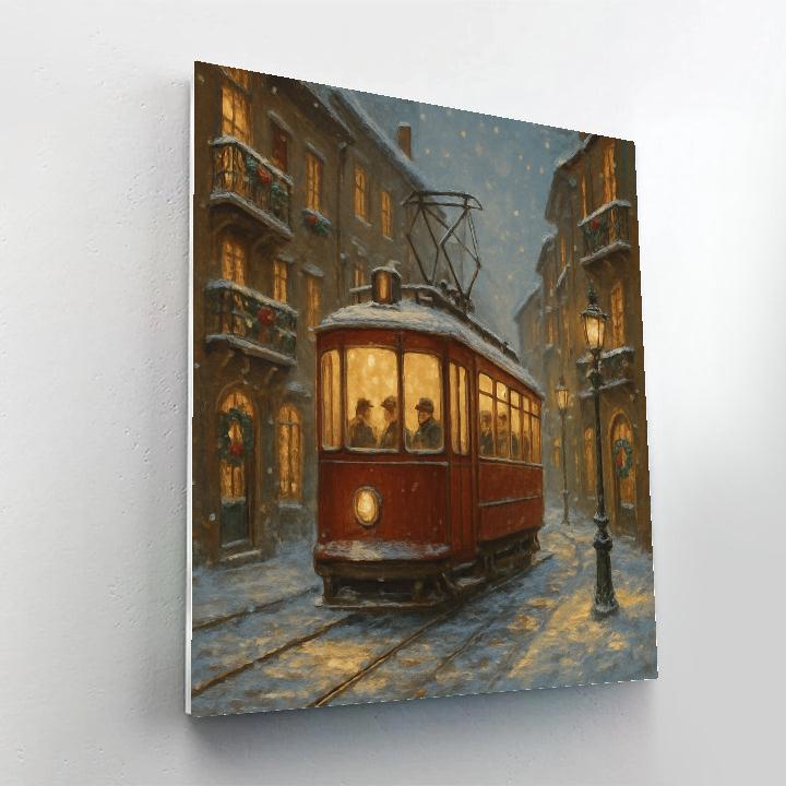 Christmas Tram Through Old Town Paint by numbers kits