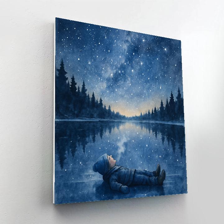 Frozen Lake Star Reflection painting number kit