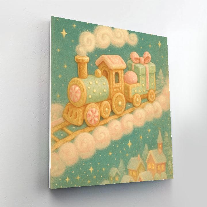 Christmas Train In The Clouds Painting by numbers kit