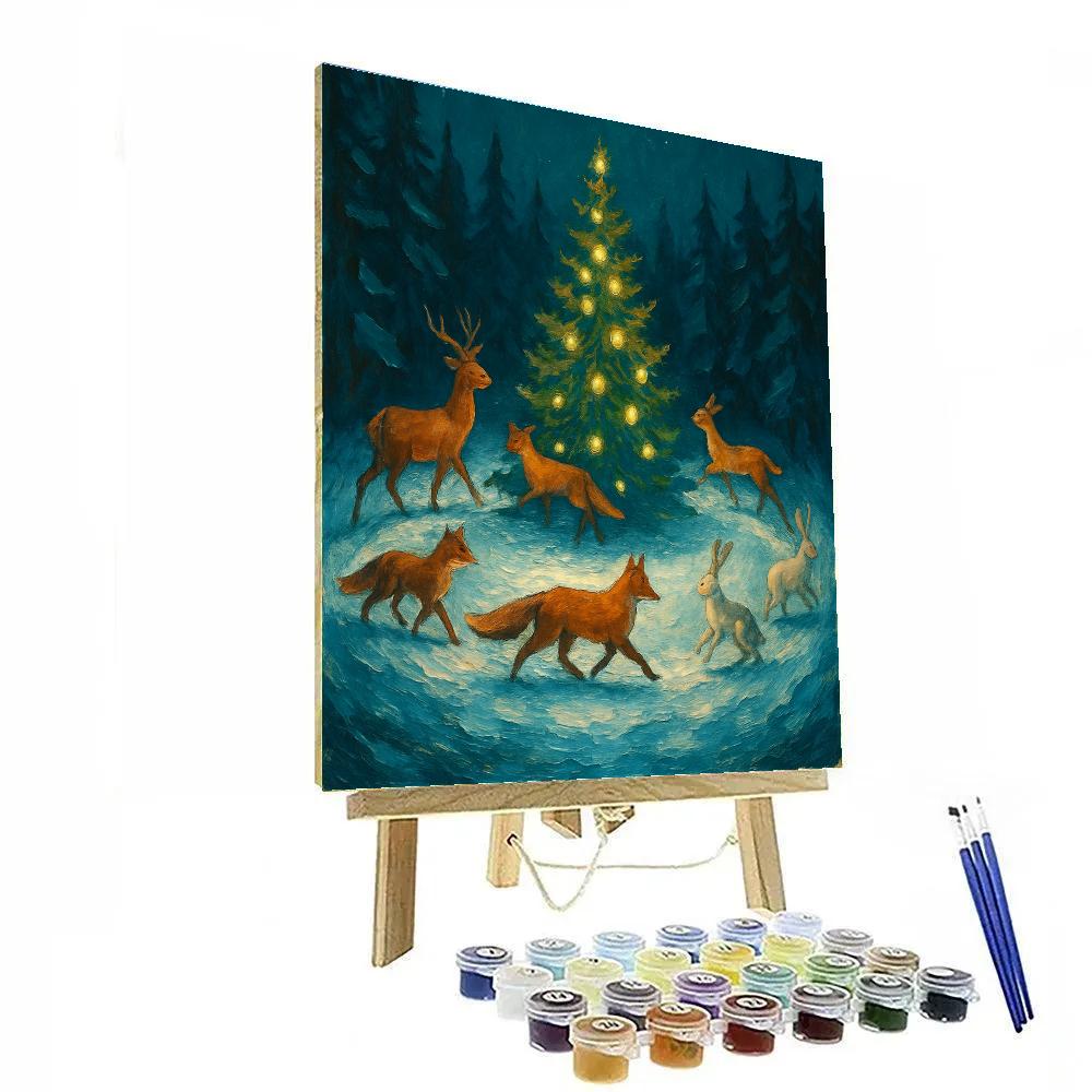 Winter Carousel Of The Woods Paint by numbers art