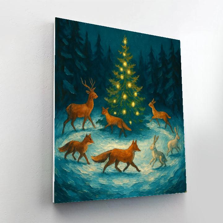 Winter Carousel Of The Woods Paint by numbers art