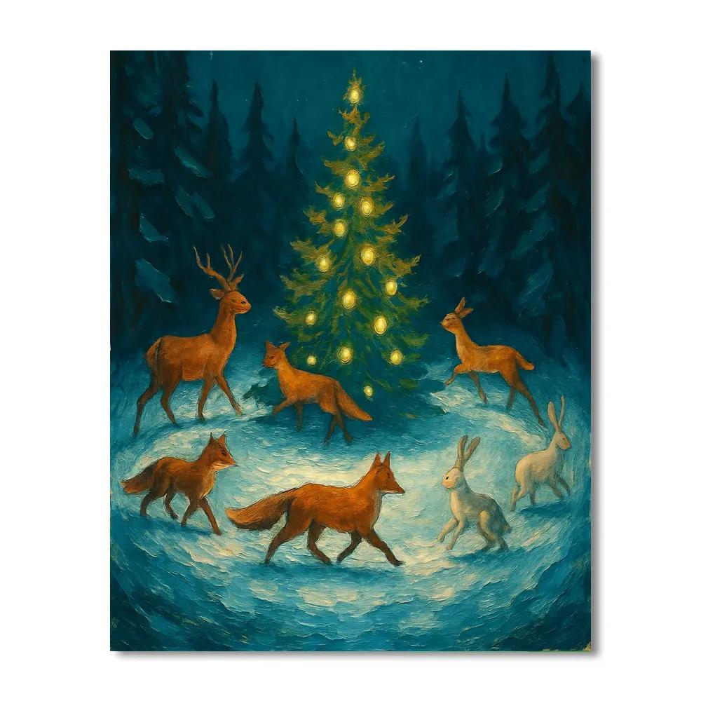 Winter Carousel Of The Woods Paint by numbers art