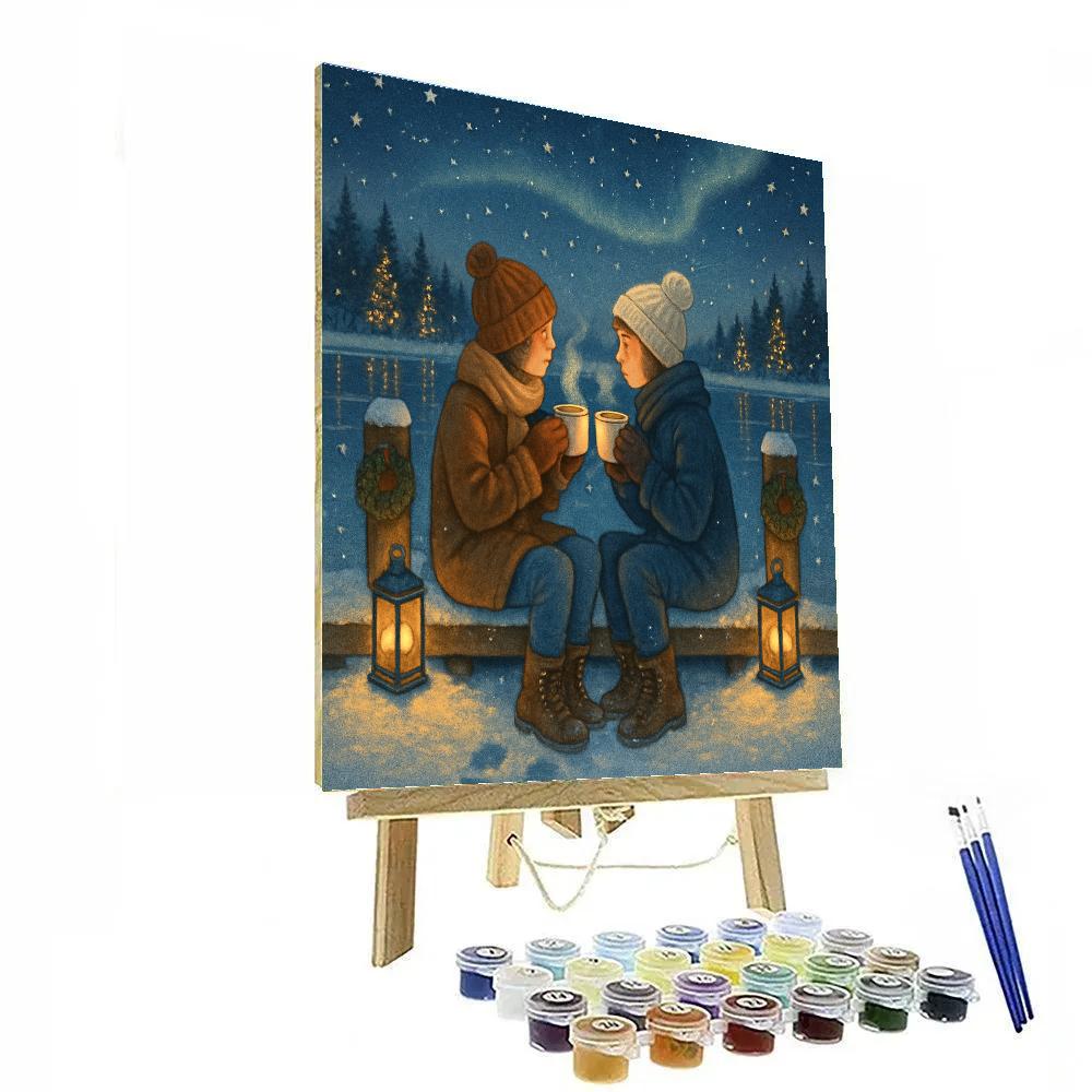 Midnight Cocoa On The Frozen Dock painting number kit