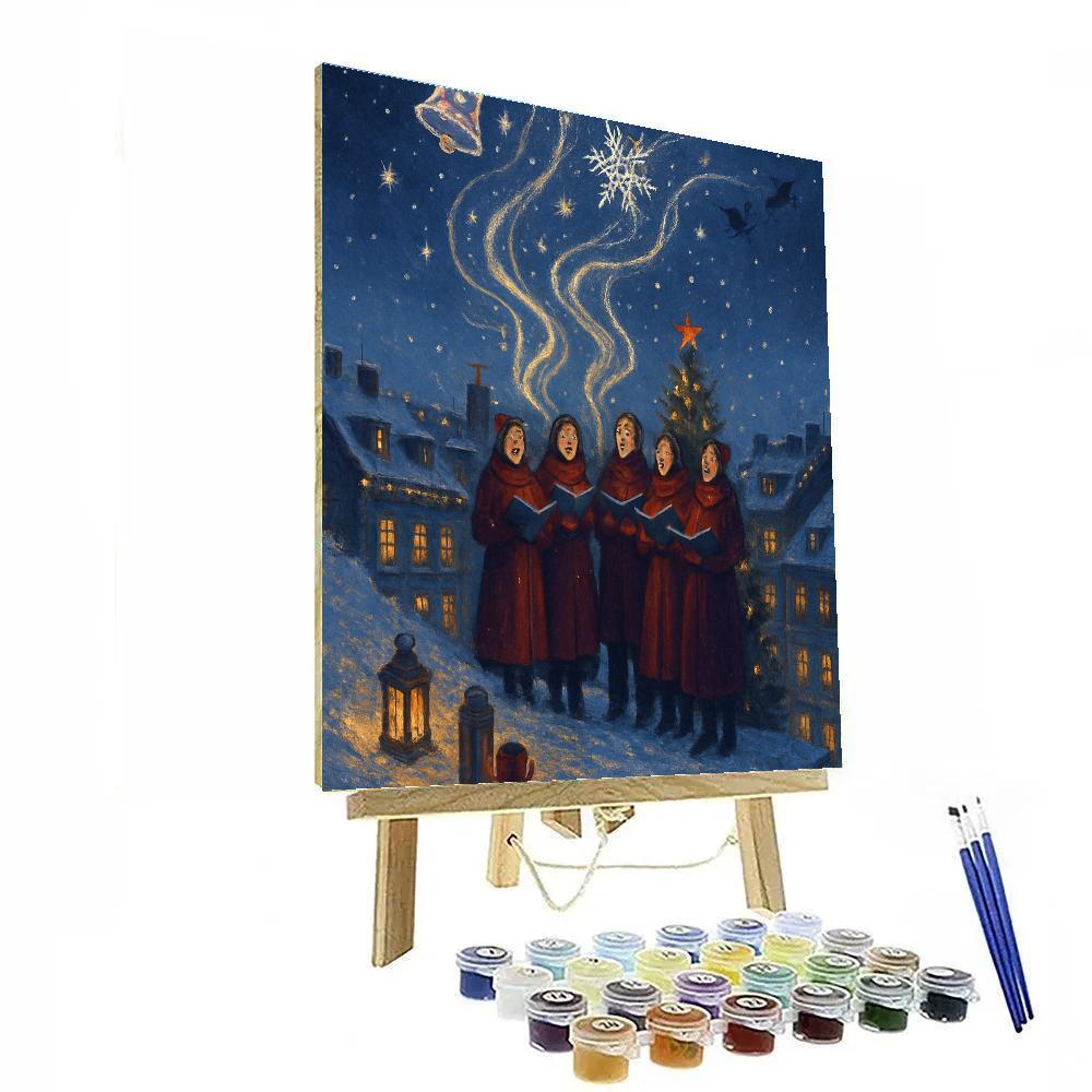 Celestial Caroling Over The City Painting by numbers kit