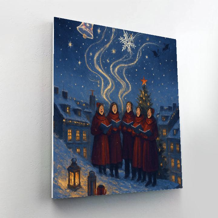 Celestial Caroling Over The City Painting by numbers kit