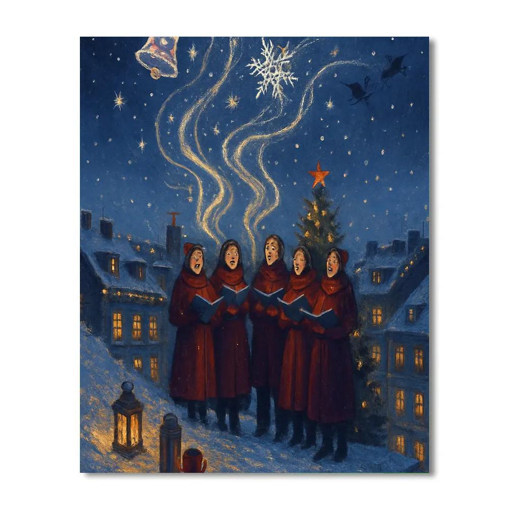 Celestial Caroling Over The City Painting by numbers kit