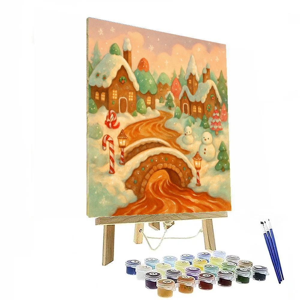 Gingerbread River Through Candy Village Paint by numbers kits