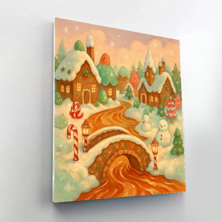 Gingerbread River Through Candy Village Paint by numbers kits