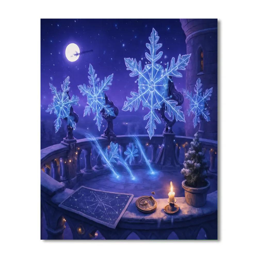 Crystal Snowflake Observatory Balcony Number painting