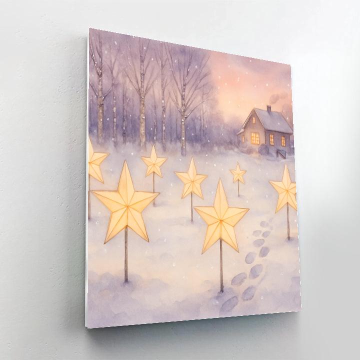 Holiday Meadow Of Paper Stars Painting by numbers kit
