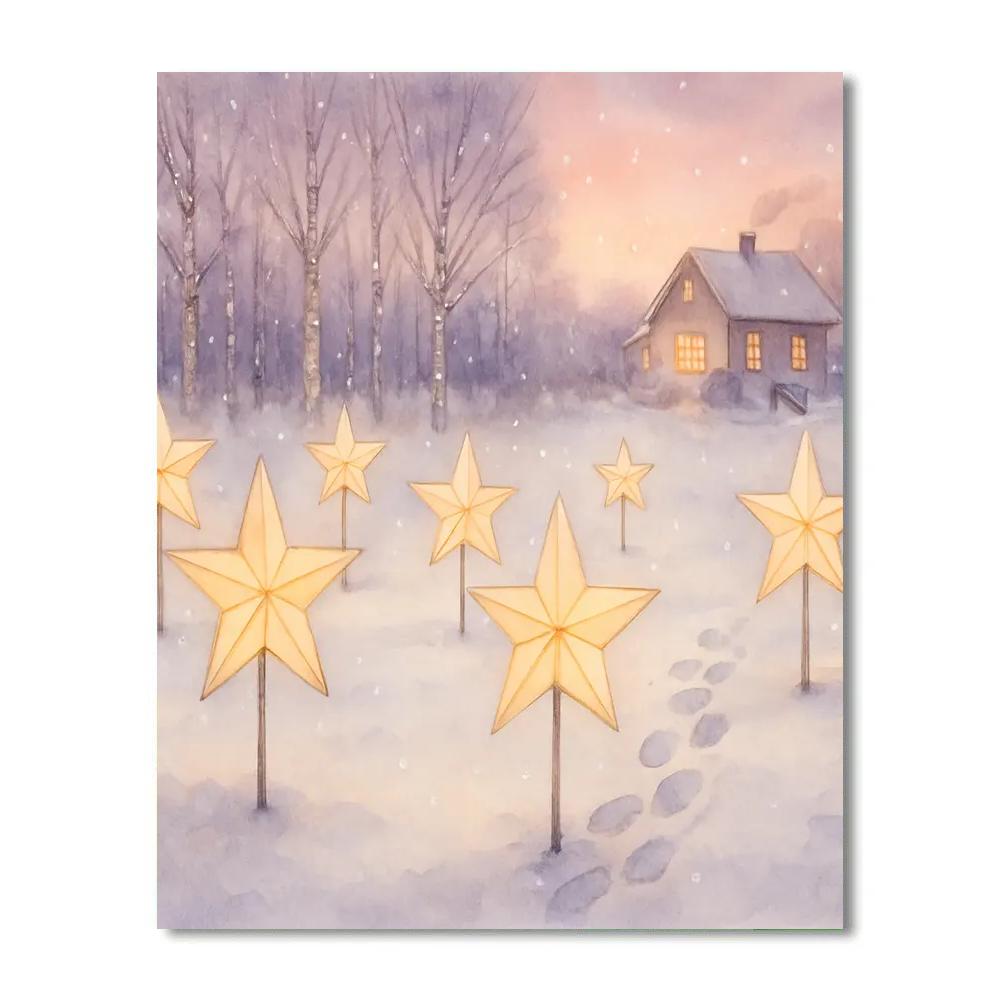 Holiday Meadow Of Paper Stars Painting by numbers kit