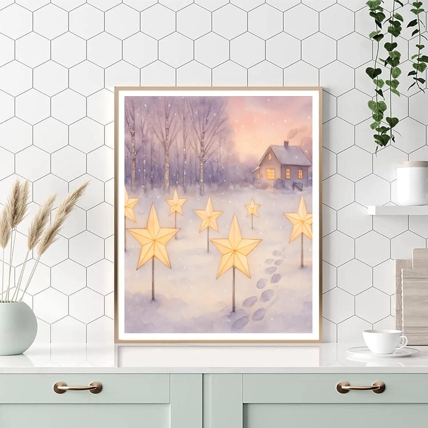Holiday Meadow Of Paper Stars Painting by numbers kit
