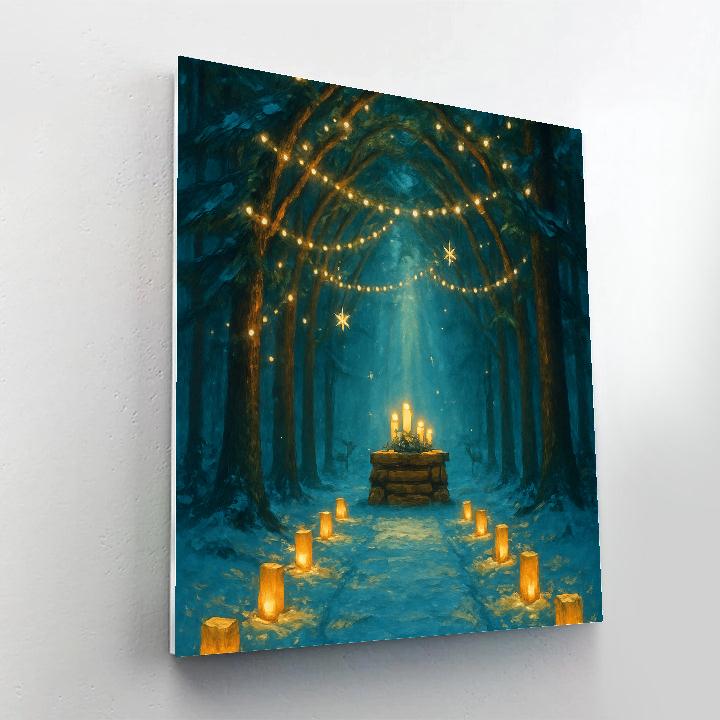 Winter Cathedral Of Pine And Light painting number kit