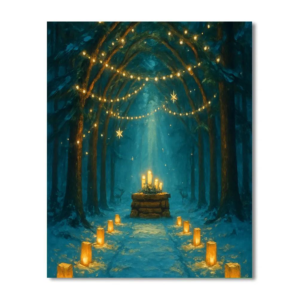 Winter Cathedral Of Pine And Light painting number kit