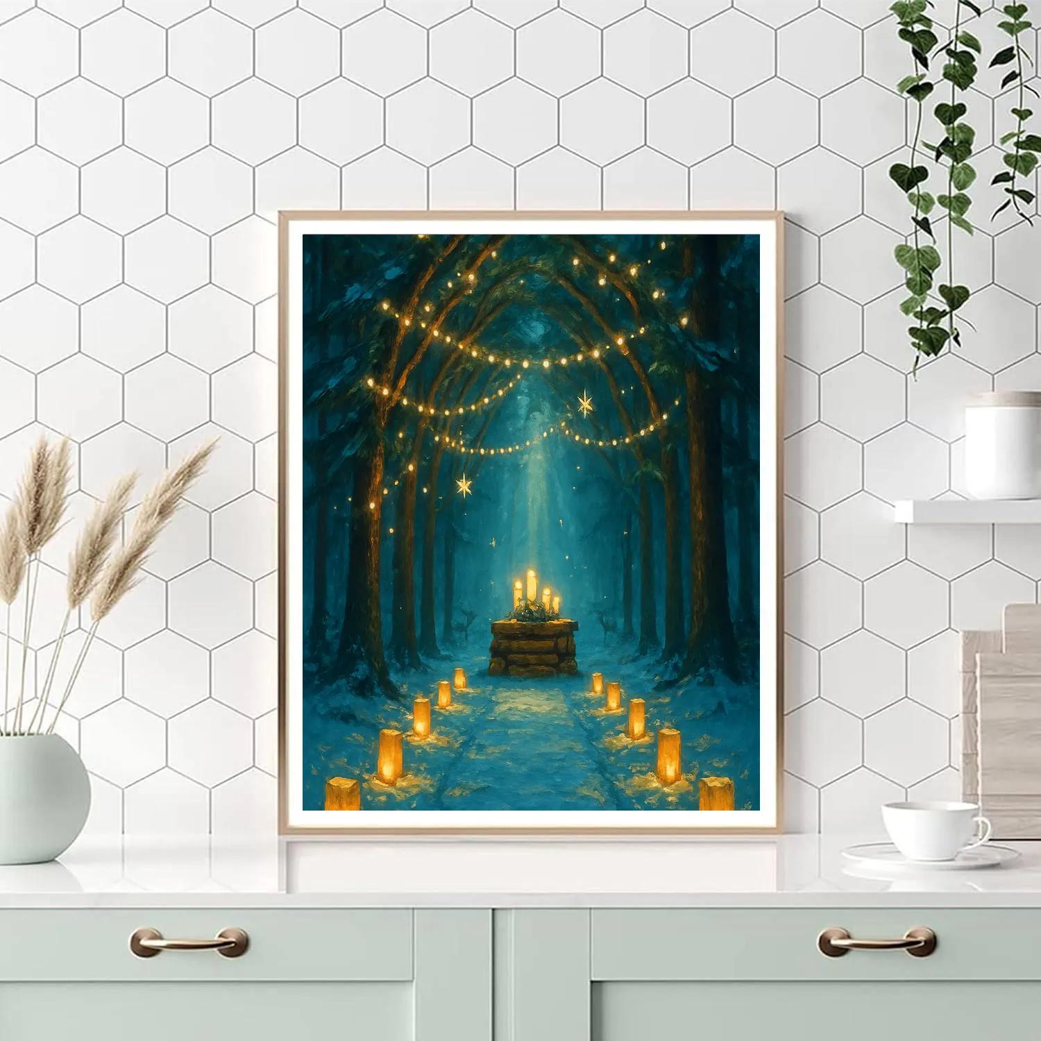 Winter Cathedral Of Pine And Light painting number kit