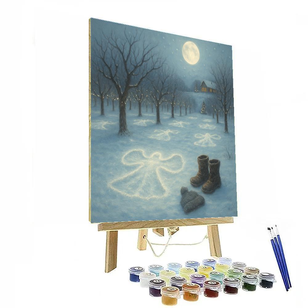 Moonlit Snow Angel Orchard paint by color