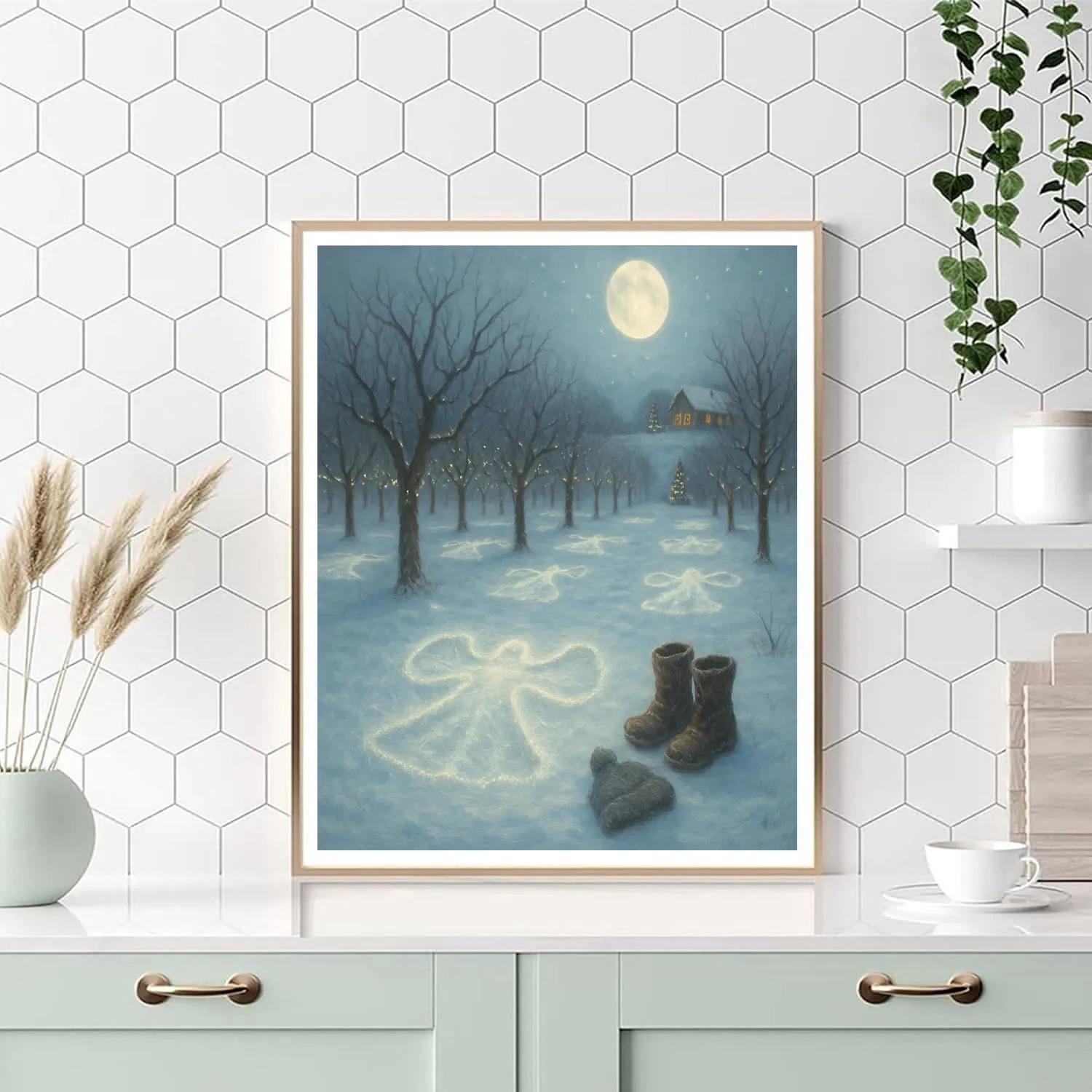 Moonlit Snow Angel Orchard paint by color