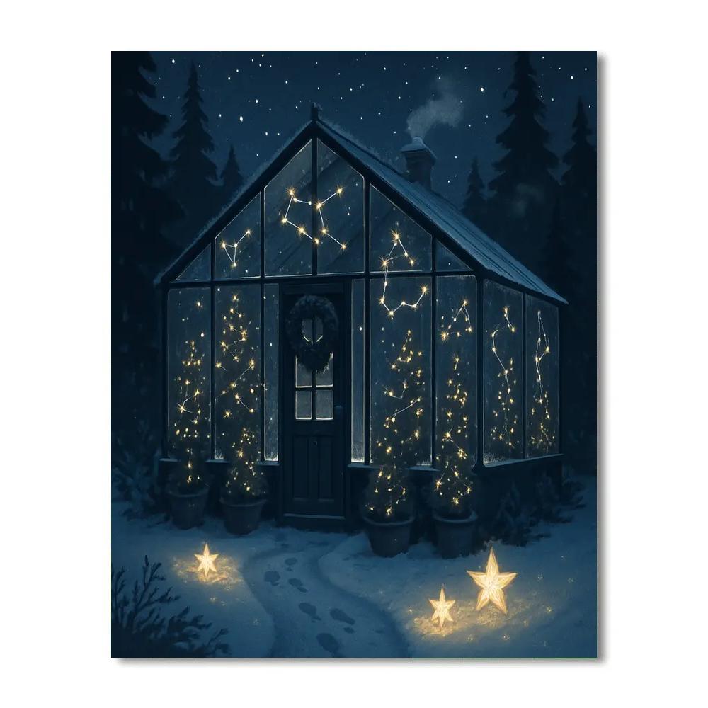 Christmas Greenhouse Of Little Constellations painting number kit