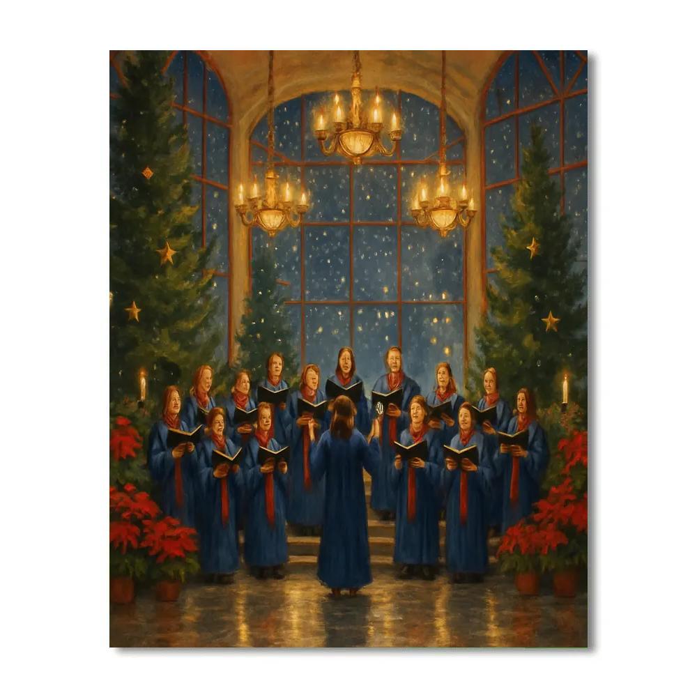 Christmas Choir In The Glass Atrium paint by color