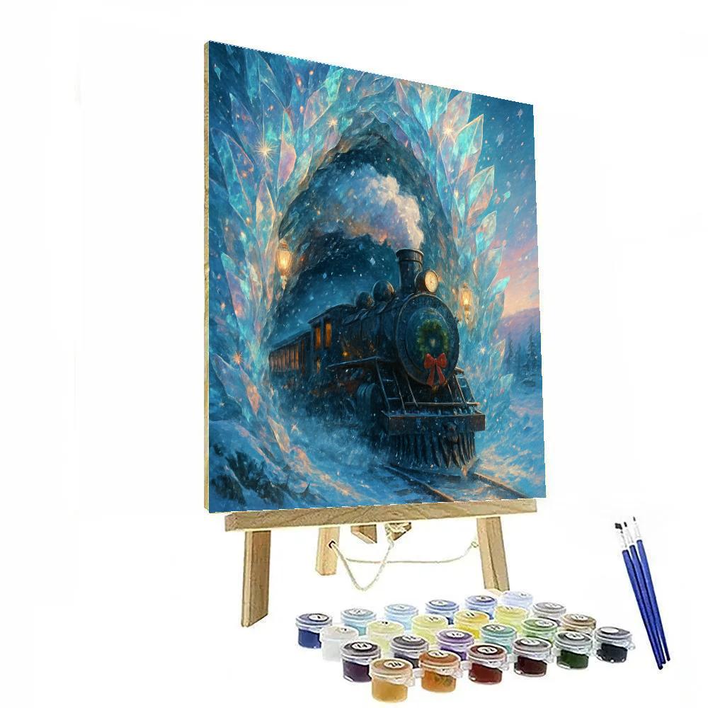 Snow Crystal Train Tunnel Painting by numbers kit