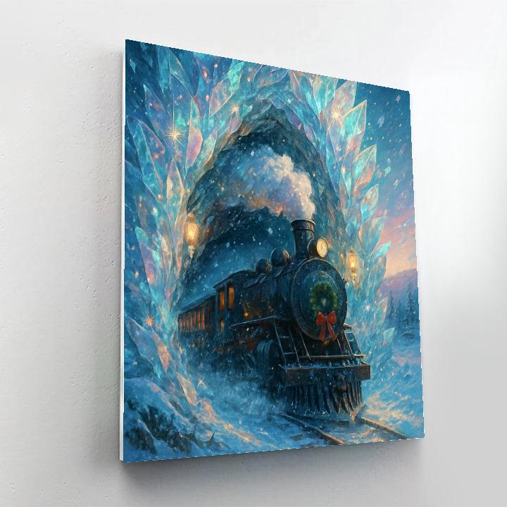 Snow Crystal Train Tunnel Painting by numbers kit