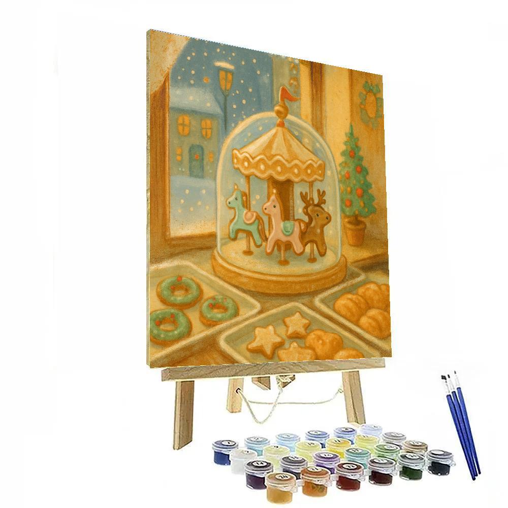 Winter Carousel Bakery Corner paint by number