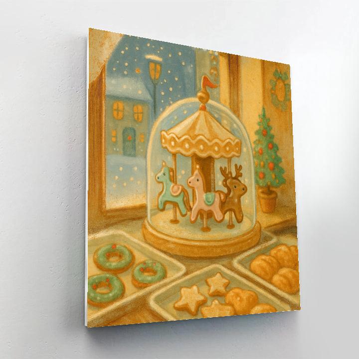 Winter Carousel Bakery Corner paint by number