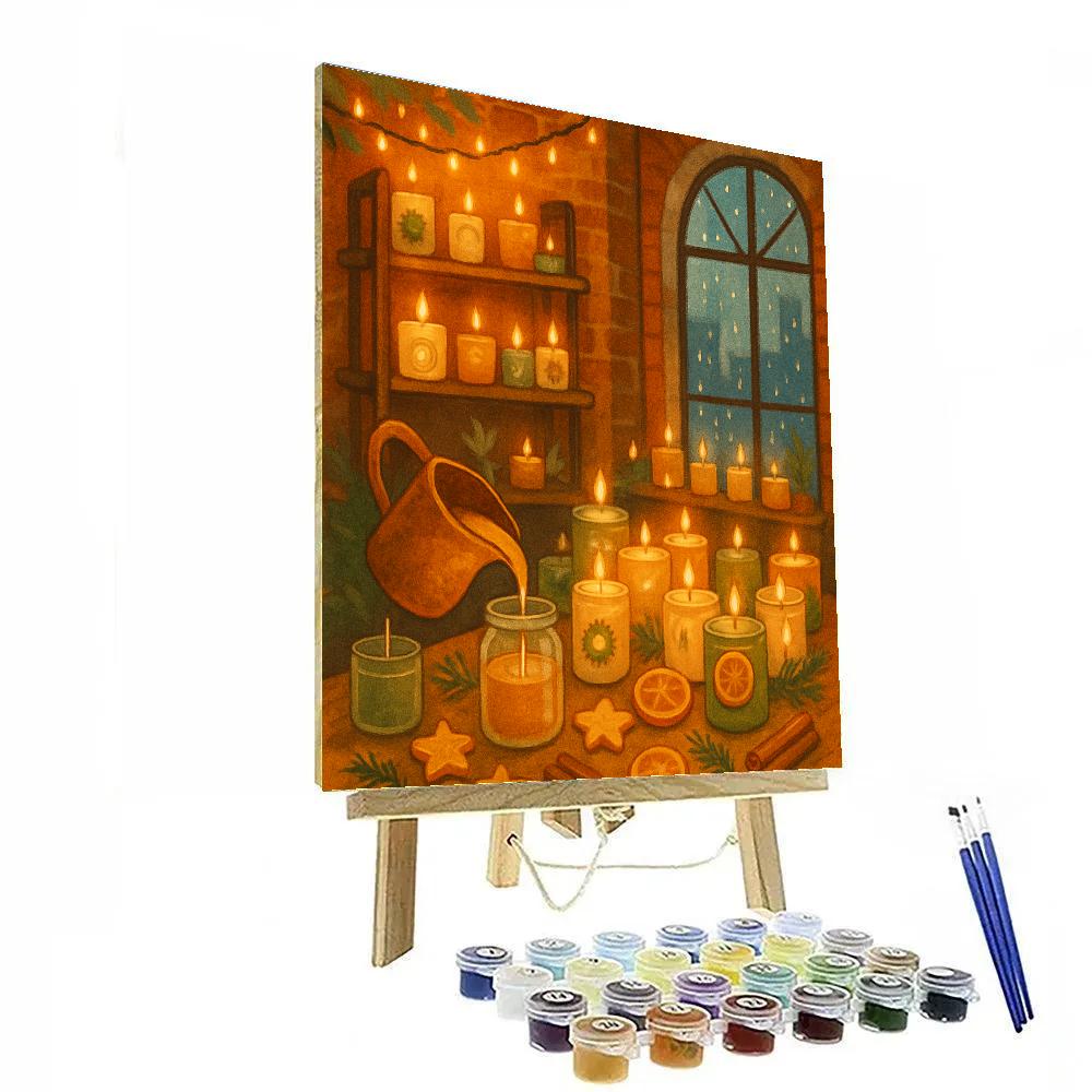 Christmas Candle Lab In The Loft painting number kit