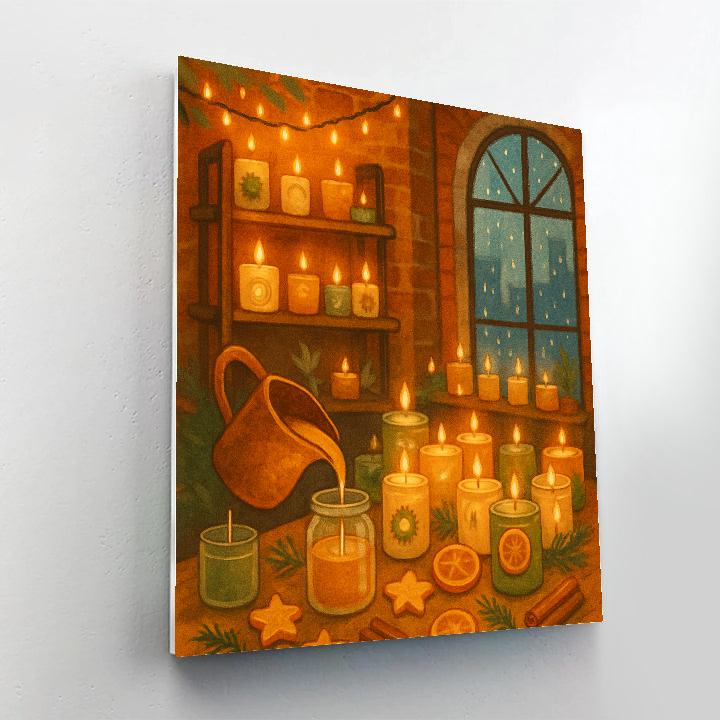 Christmas Candle Lab In The Loft painting number kit