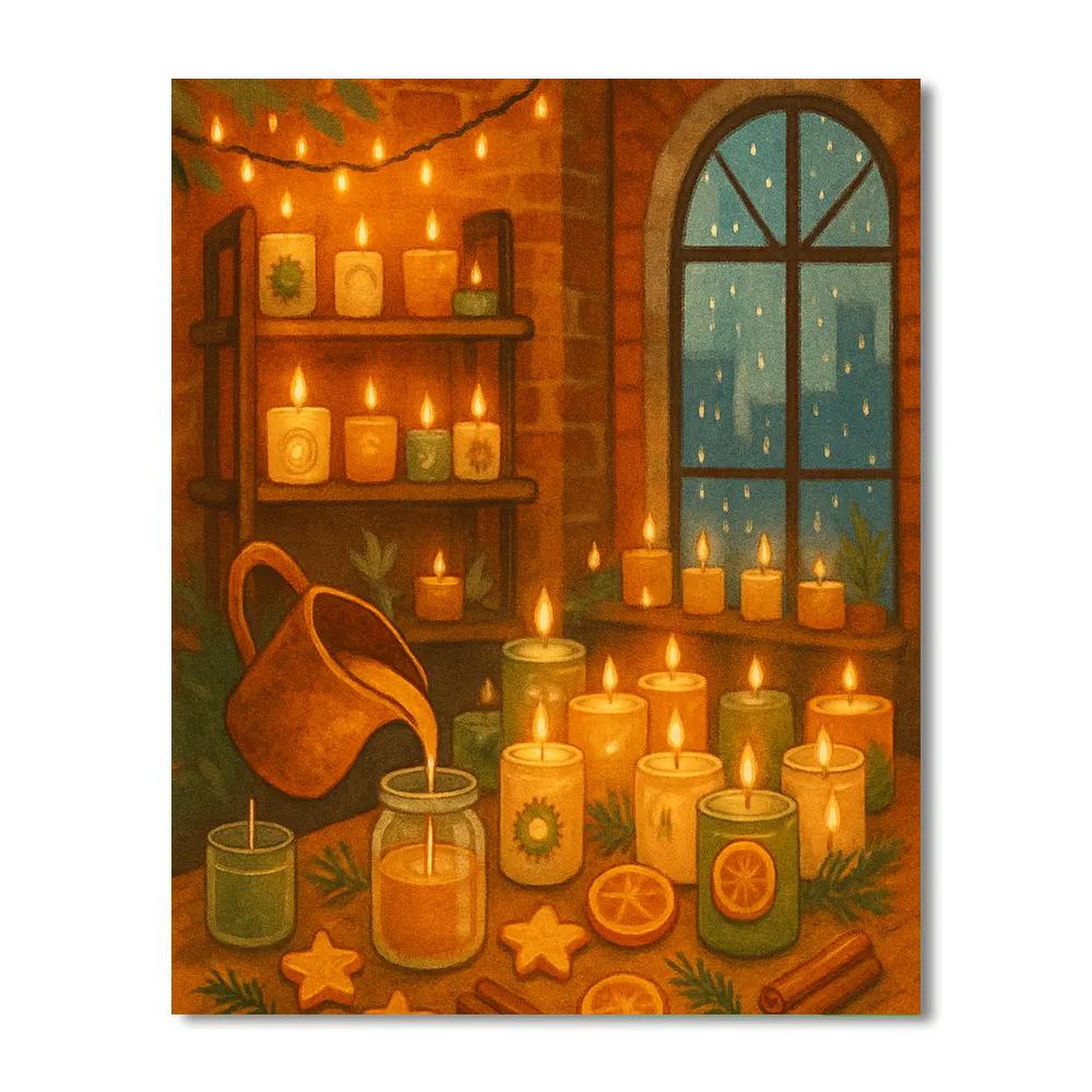 Christmas Candle Lab In The Loft painting number kit