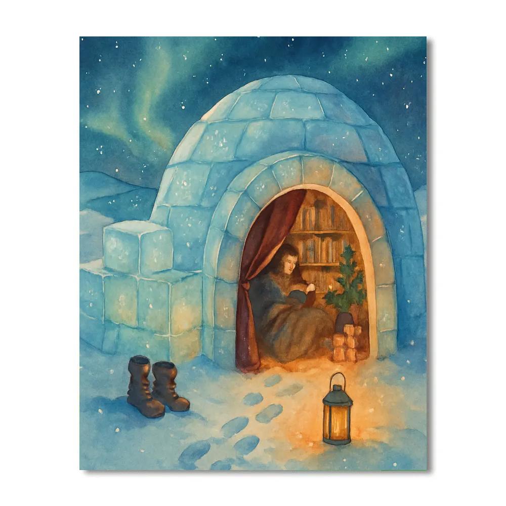 Midnight Igloo Library Paint by numbers kits