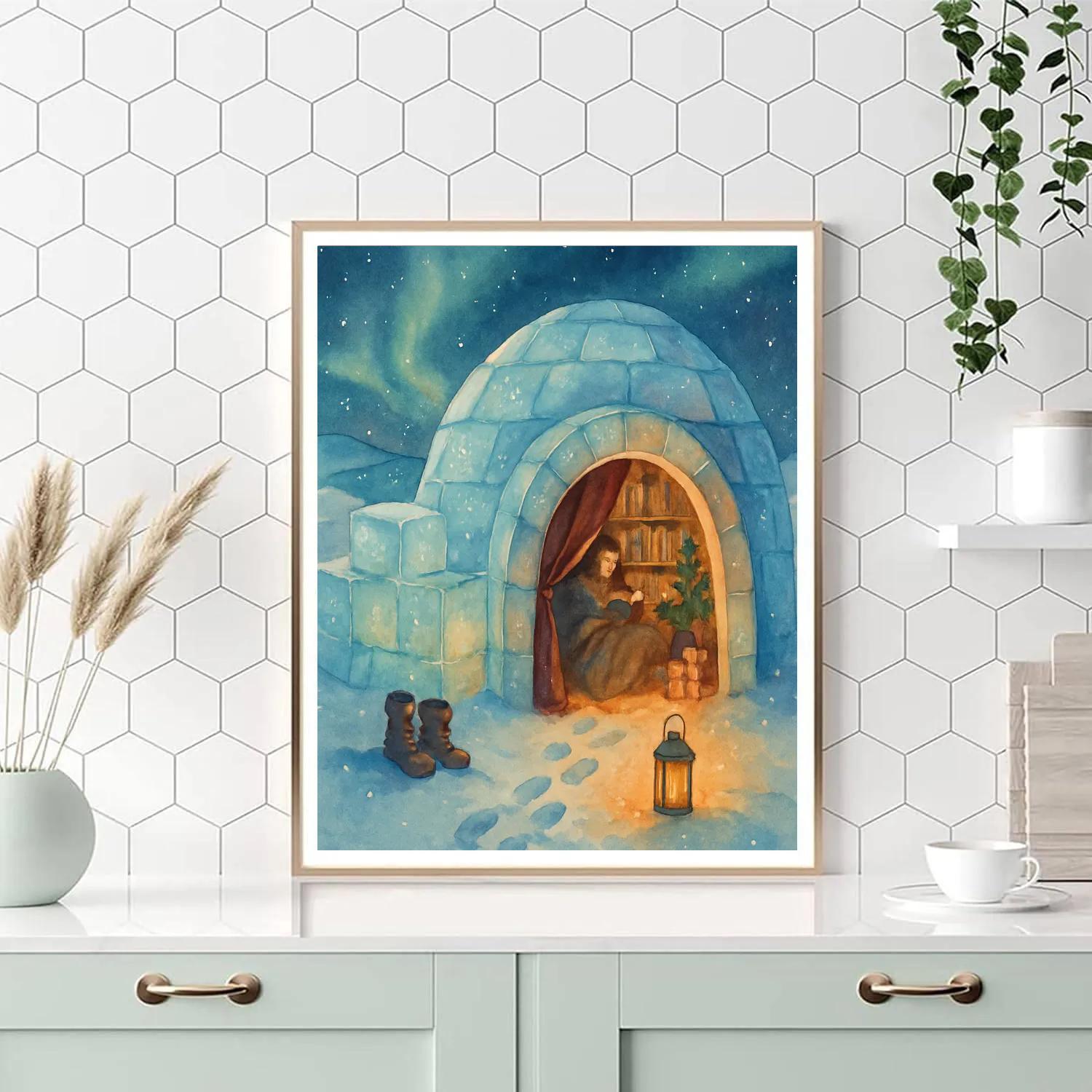 Midnight Igloo Library Paint by numbers kits