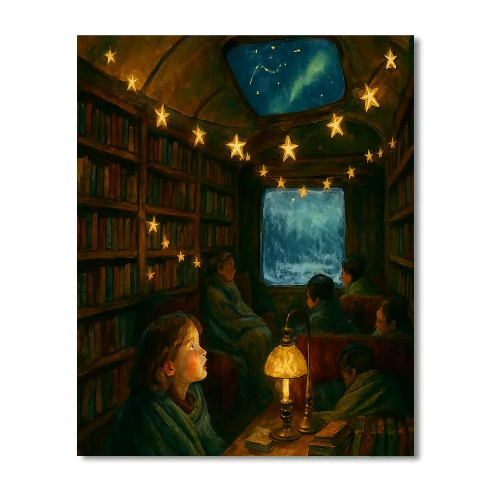 Holiday Stargazer Train Car Library Numbered painting kits